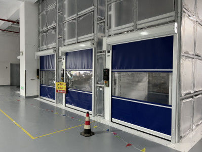 鉄筋鋼PVC工業高速ドア 2m/s 900N / 800N 破裂耐性