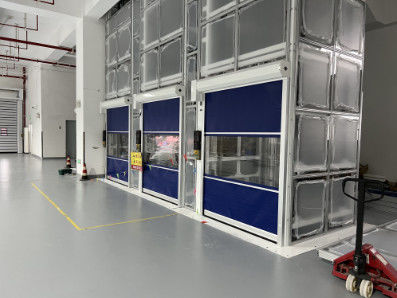 鉄筋鋼PVC工業高速ドア 2m/s 900N / 800N 破裂耐性
